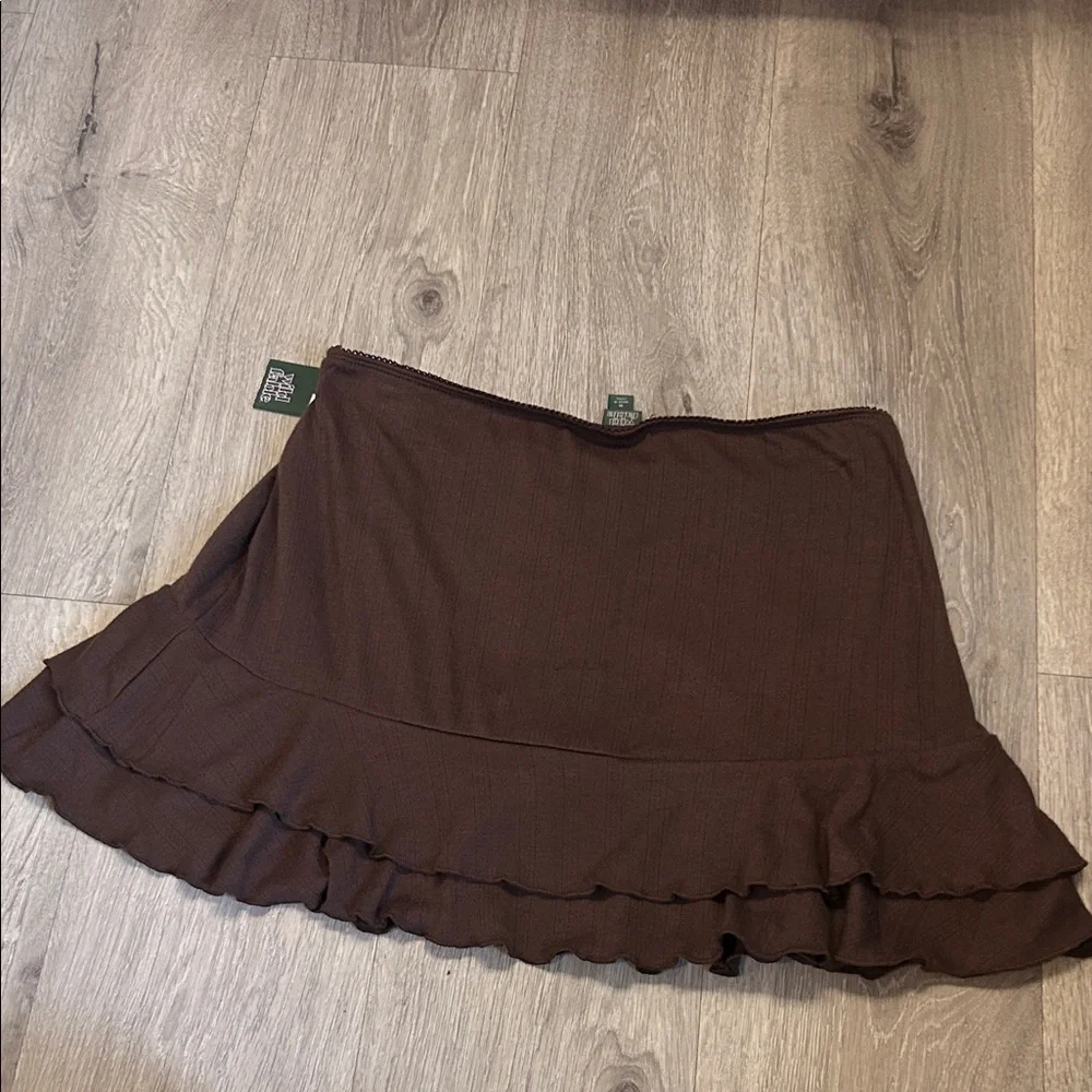 wild fable Chocolate Brown Ruffle Mini Skirt - Picture 5 of 6